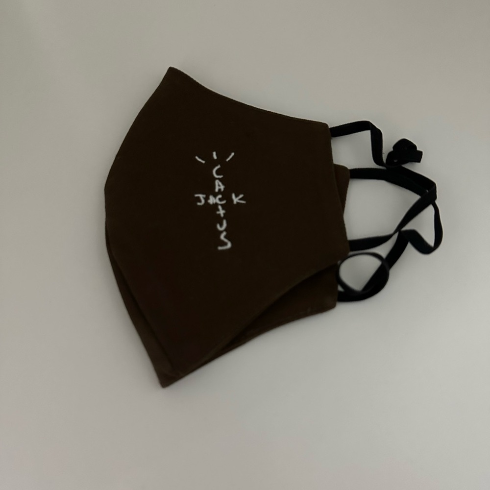 Travis Scott - Cactus Jack Face Brown Face Mask with Cactus Jack Logo Brand New